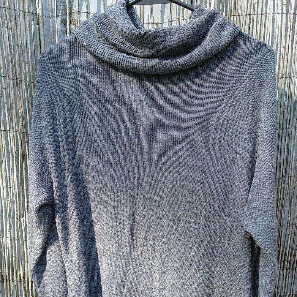 Bar III Gray Sweater With Cowl Soft - M